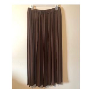 Love and Legend Brown Pleated Midi Skirt